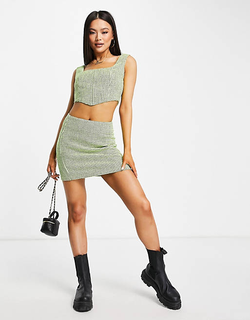 Skirts boucle suit micro mini skirt in neon boucle 
