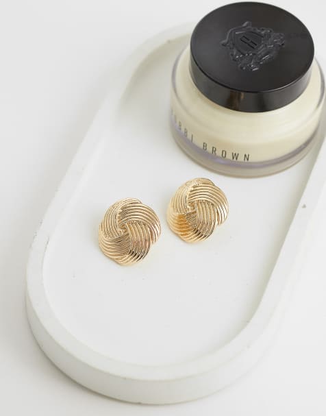 ASOS DESIGN - Boucles d'oreilles à motif ondulé - Doré - view 1