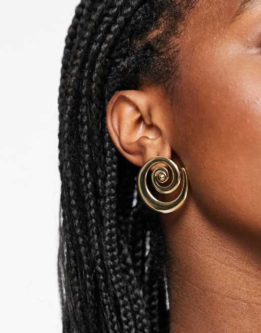 ASOS DESIGN - Boucles d'oreilles à motif tourbillon - Doré