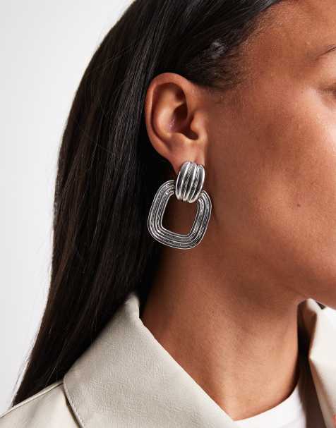 ASOS DESIGN - Boucles d'oreilles à pendant façon créole - Argenté - view 1