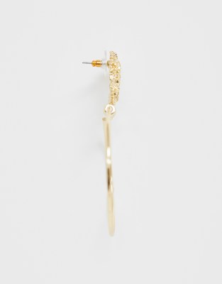 DesignBoucles Avec Et Créole Doré Clou Asos D'oreilles Gravé dQrthCs