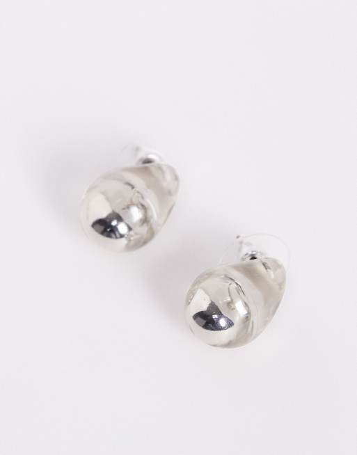 ASOS DESIGN - Boucles d'oreilles avec détail en résine transparente - Argenté, 2 de 3
