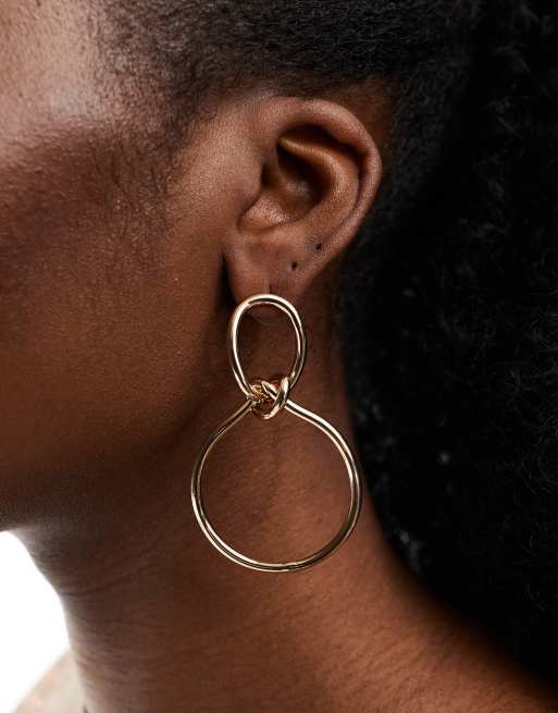 ASOS DESIGN - Boucles d'oreilles avec double fil - Doré