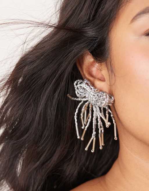 ASOS DESIGN - Boucles d'oreilles avec nœud en perles - Argenté, 2 de 3