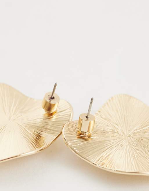 ASOS DESIGN - Boucles d'oreilles avec pendants effet fondu serties de pierres vertes - Doré, 4 de 4