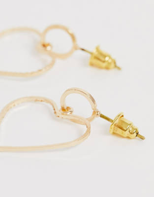 Asos D'oreilles Avec DesignBoucles Doré Cœur Évidé Pendentif I6vmbfgyY7