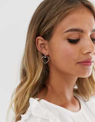 Asos D'oreilles Avec DesignBoucles Doré Cœur Évidé Pendentif I6vmbfgyY7