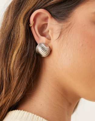 ASOS DESIGN - Boucles d'oreilles bombées - Argenté - view 1