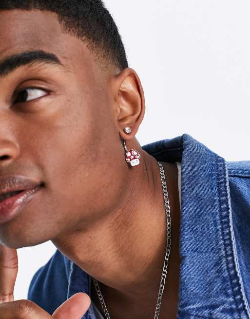 ASOS DESIGN - Boucles d'oreilles champignon à strass