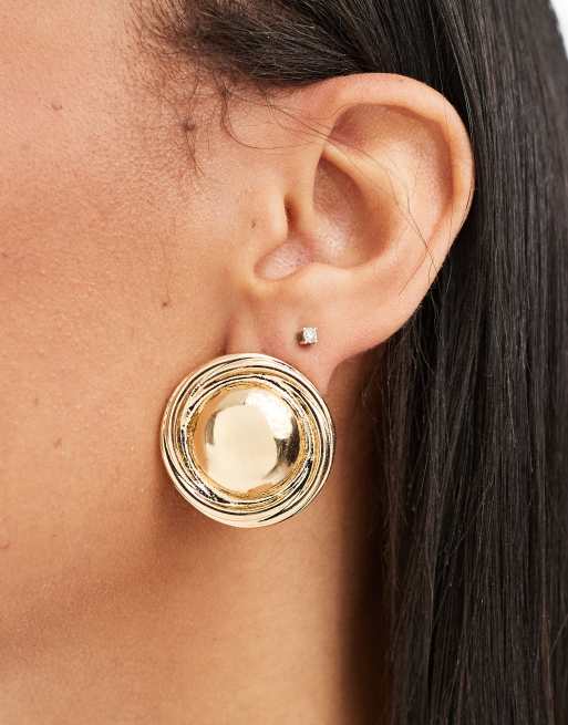 ASOS DESIGN - Boucles d'oreilles clip rondes style vintage - Doré