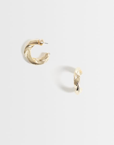 ASOS DESIGN - Boucles d'oreilles créoles torsadées - Doré - view 1