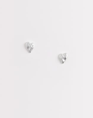ASOS DESIGN - Boucles d'oreilles caur à petites perles fantaisie-Blanc