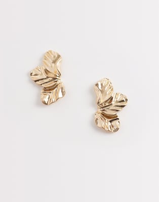ASOS DESIGN - Boucles d'oreilles demi-pétales - Doré