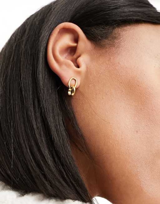 ASOS DESIGN - Boucles d'oreilles en acier inoxydable étanche avec maillons - Doré