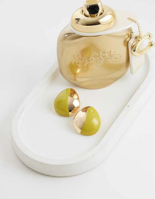 ASOS DESIGN - Boucles d'oreilles en métaux variés - Vert/doré, 2 de 4