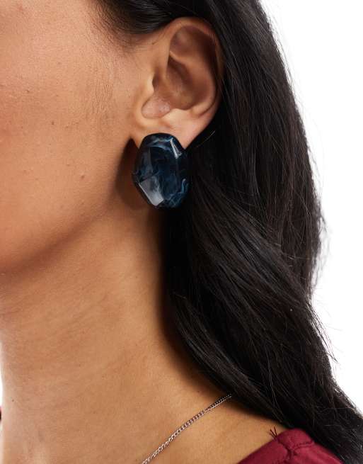 ASOS DESIGN - Boucles d'oreilles en résine forme ovale abstraite