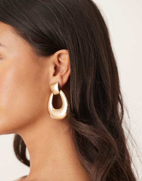 ASOS DESIGN - Boucles d'oreilles épurées façon heurtoir - Doré - view 1
