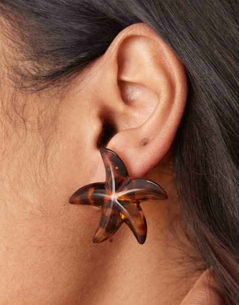 ASOS DESIGN - Boucles d'oreilles étoile de mer - Écaille de tortue - view 1