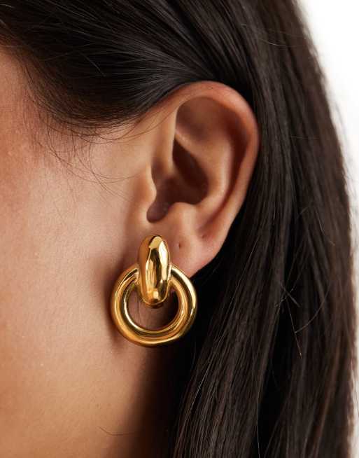 ASOS DESIGN - Boucles d’oreilles heurtoir étanches en acier inoxydable - Doré