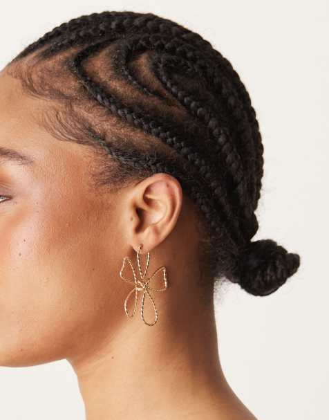 ASOS DESIGN - Boucles d'oreilles oversize avec fleur en fil métallique - Doré - view 1