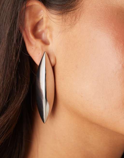 ASOS DESIGN - Boucles d'oreilles oversize effet raccordé - Argenté, 2 de 3