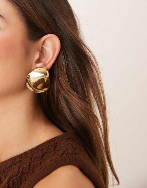 ASOS DESIGN - Boucles d'oreilles oversize moulées en plaqué or 14 carats de qualité supérieure - view 1