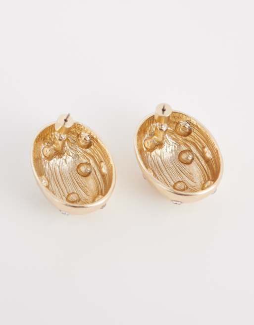 ASOS DESIGN - Boucles d'oreilles oversize ornées de strass - Doré, 4 de 4