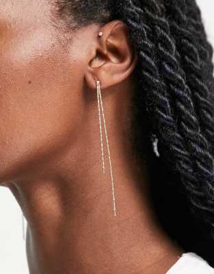 ASOS DESIGN - Boucles d'oreilles pendantes avec chaîne fine - Doré