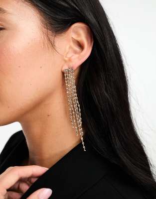 ASOS DESIGN - Boucles d'oreilles pendantes avec chaîne torsadée - Doré