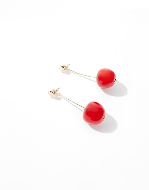 ASOS DESIGN - Boucles d'oreilles pendantes cerises - Rouge, 3 de 4