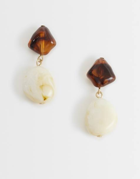 ASOS DESIGN - Boucles d'oreilles pendantes en résine - Neutre - view 1