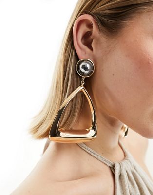 ASOS DESIGN Limited Edition drop earrings with mixed metal door knocker detail - ASOS Price Checker