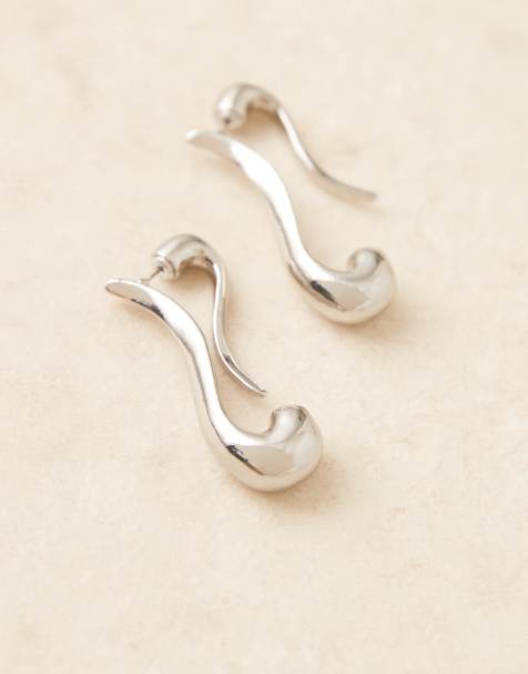 ASOS DESIGN - Boucles d'oreilles sculpturales - Argenté - view 1