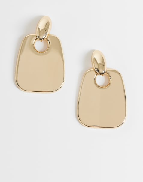 ASOS DESIGN boucles d'oreilles statement doorknocker dorées - view 1
