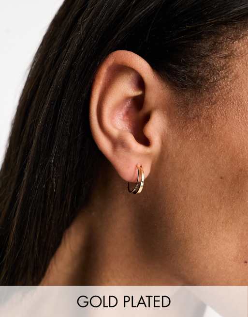 ASOS DESIGN - Boucles d'oreilles style créoles à enfiler en plaqué or 14 carats