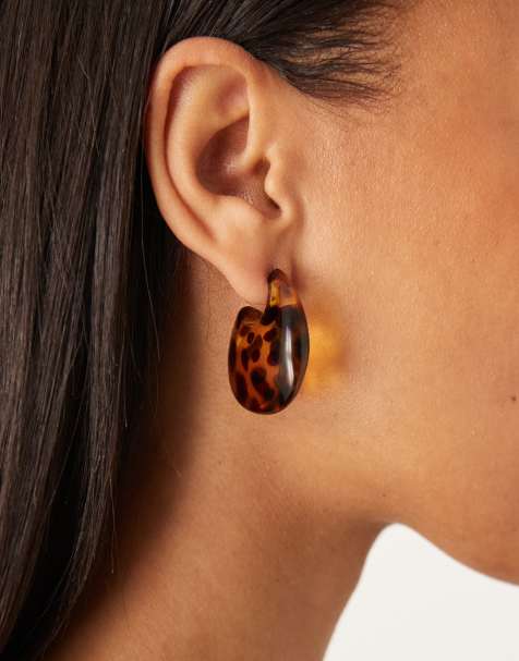 ASOS DESIGN - Boucles d'oreilles tendance effet écaille de tortue - view 1