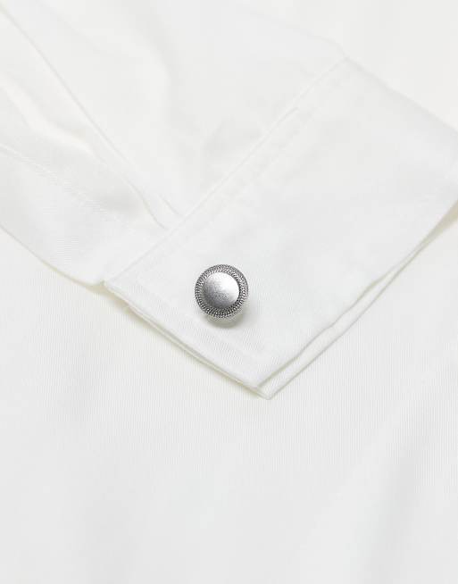 ASOS DESIGN - Boutons de manchette ronds avec détail sur la bordure - Argent brossé, 2 de 3