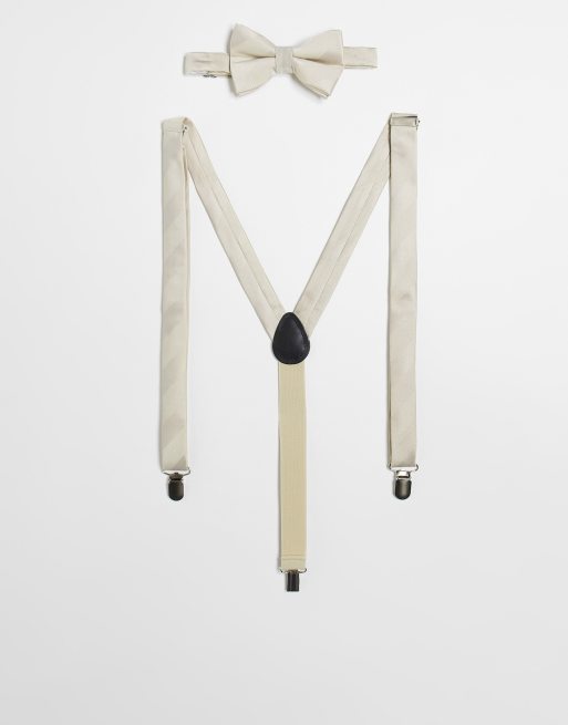 ASOS DESIGN bow and braces set in stone
