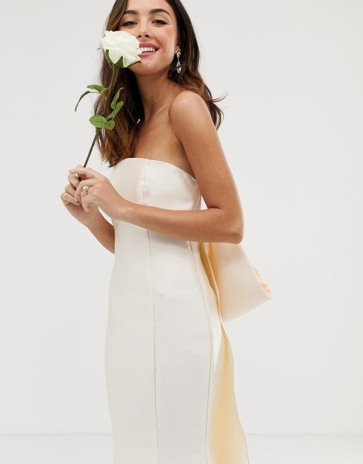 Asos edition bow 2025 back bandeau wedding dress