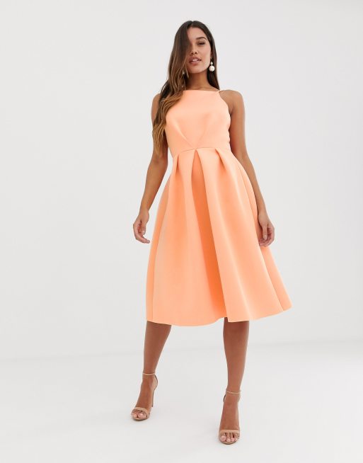 Bow back midi store prom dress