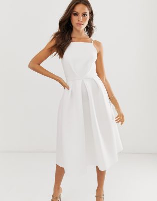 bow back midi prom dress - ASOS DESIGN