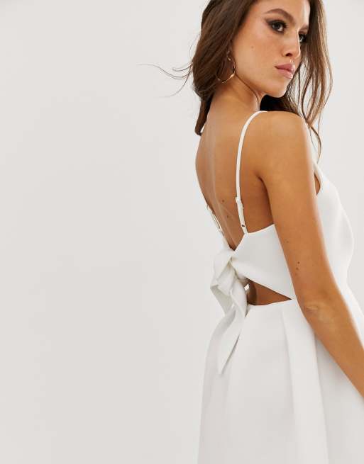 Asos design bow back midi sales prom dress