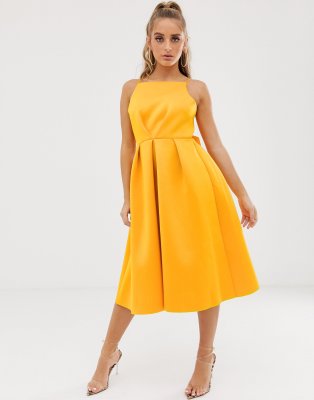 bow back midi prom dress - ASOS DESIGN