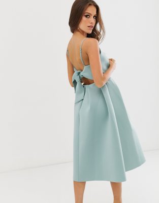 asos design bow back midi prom dress