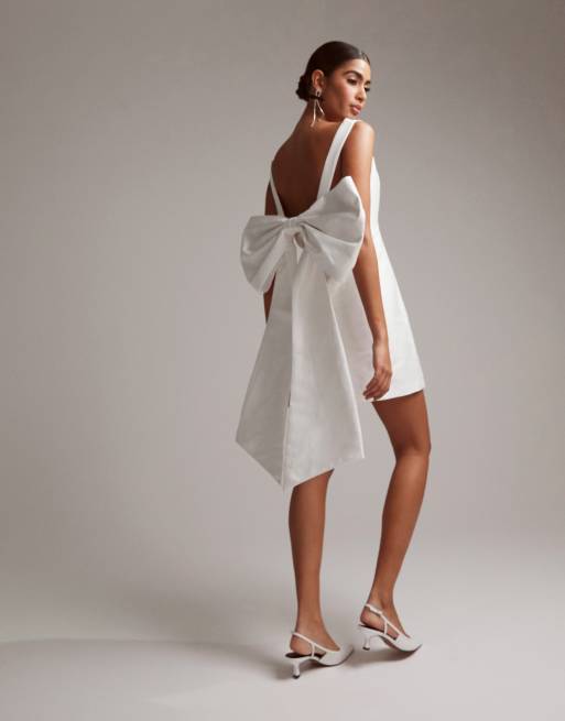 Asos white backless dress best sale