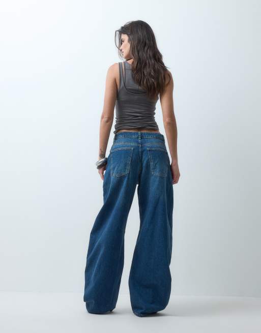 ASOS DESIGN bow barrel jean mid blue, 3 of 5