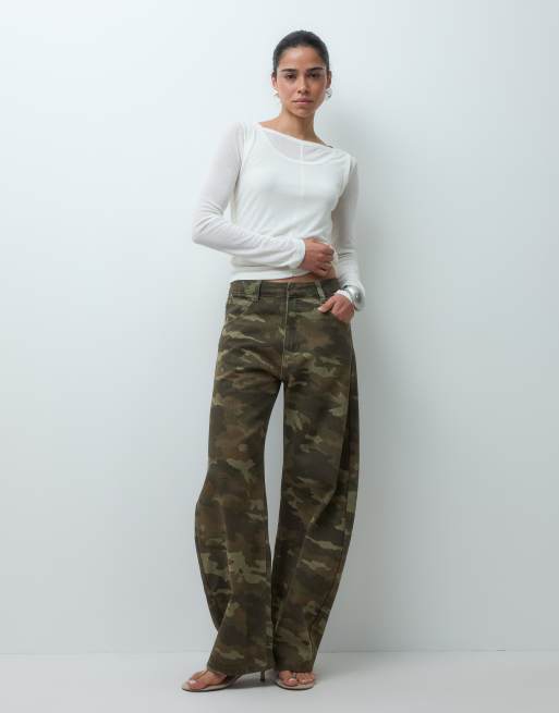 ASOS DESIGN bow barrel jeans in camo print, 5 of 5