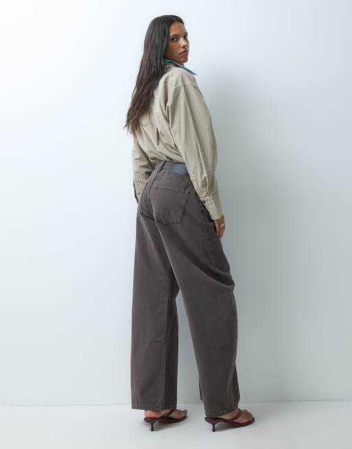 ASOS DESIGN bow barrel jeans in espresso, 5 of 5