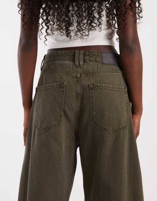 ASOS DESIGN Bow Barrel Jeans in khaki, 5 of 5