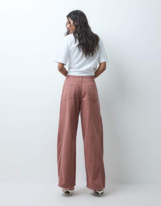 ASOS DESIGN bow barrel leg jeans in rust, 5 of 5